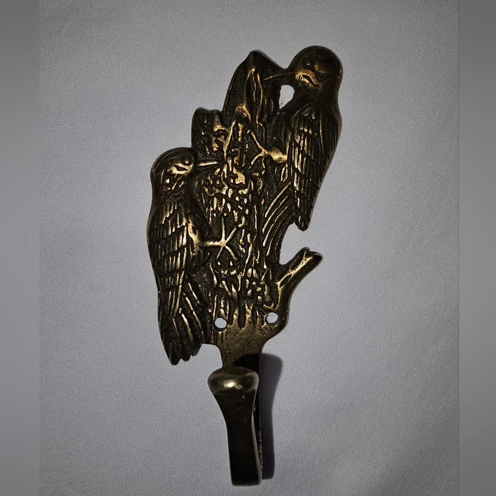 Vintage Brass Bird Wall Hook